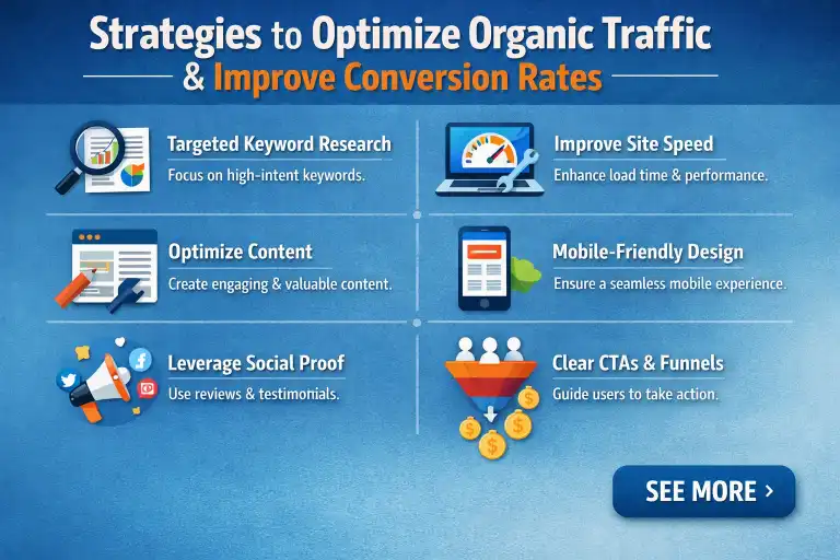 What are some strategies for optimizing organic traffic to improve conversion rates
