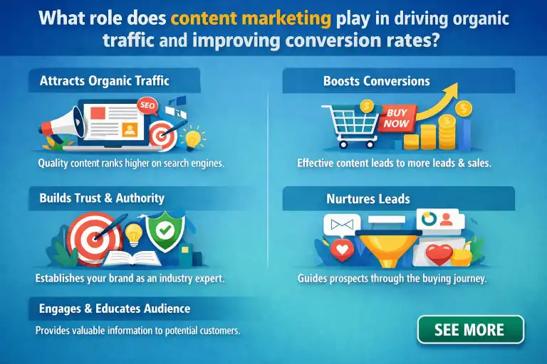 What role does content marketing play in driving organic traffic and improving conversion rates