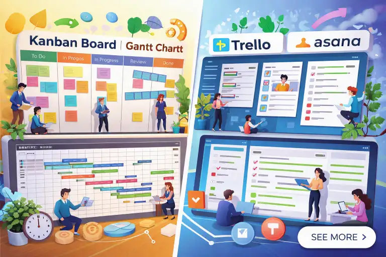 Visualizing Progress Kanban Boards and Gantt Charts vs Trello Asana